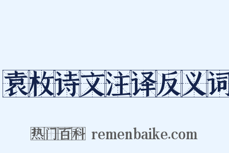 袁枚诗文注译反义词是什么意思的图片